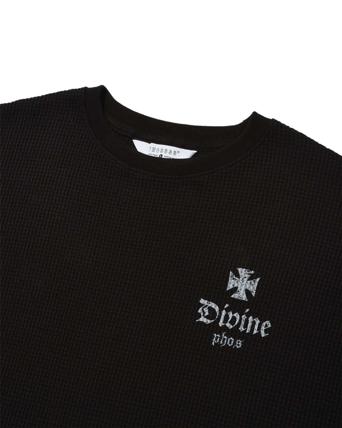 포스333(PHOS333) Divine Waffle Long Sleeved/Black