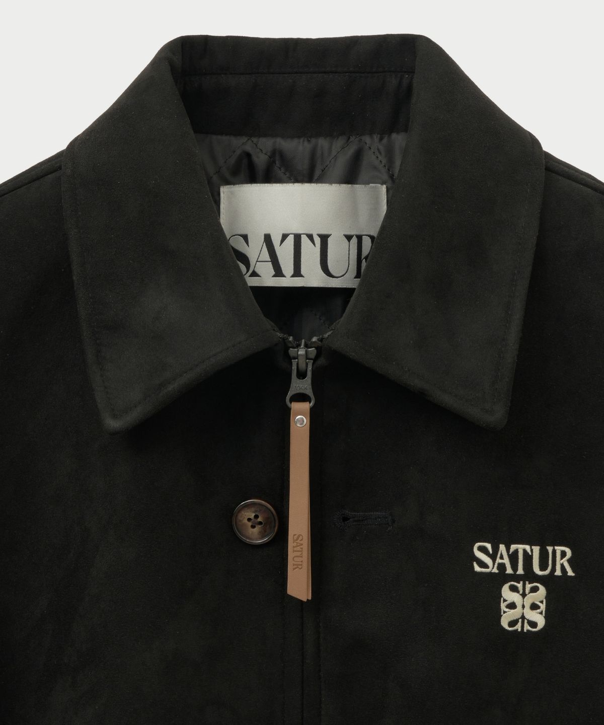 세터(SATUR) (W) 테오 폭스 스웨이드 숏 자켓 블랙