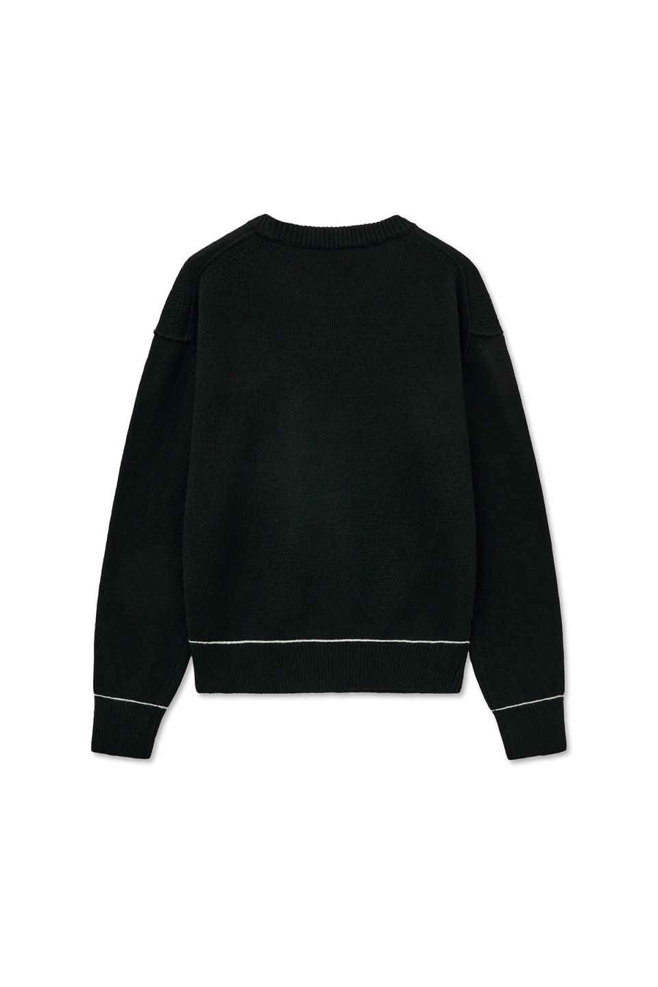 MUSINSA公式 | MATIN KIM COLOR TRIM LINE LOGO PULLOVER IN BLACK