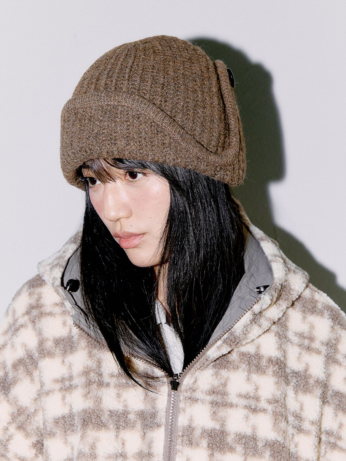 오피쉬(OAFISH) TWO-WAY EARFLAP BEANIE, BROWN