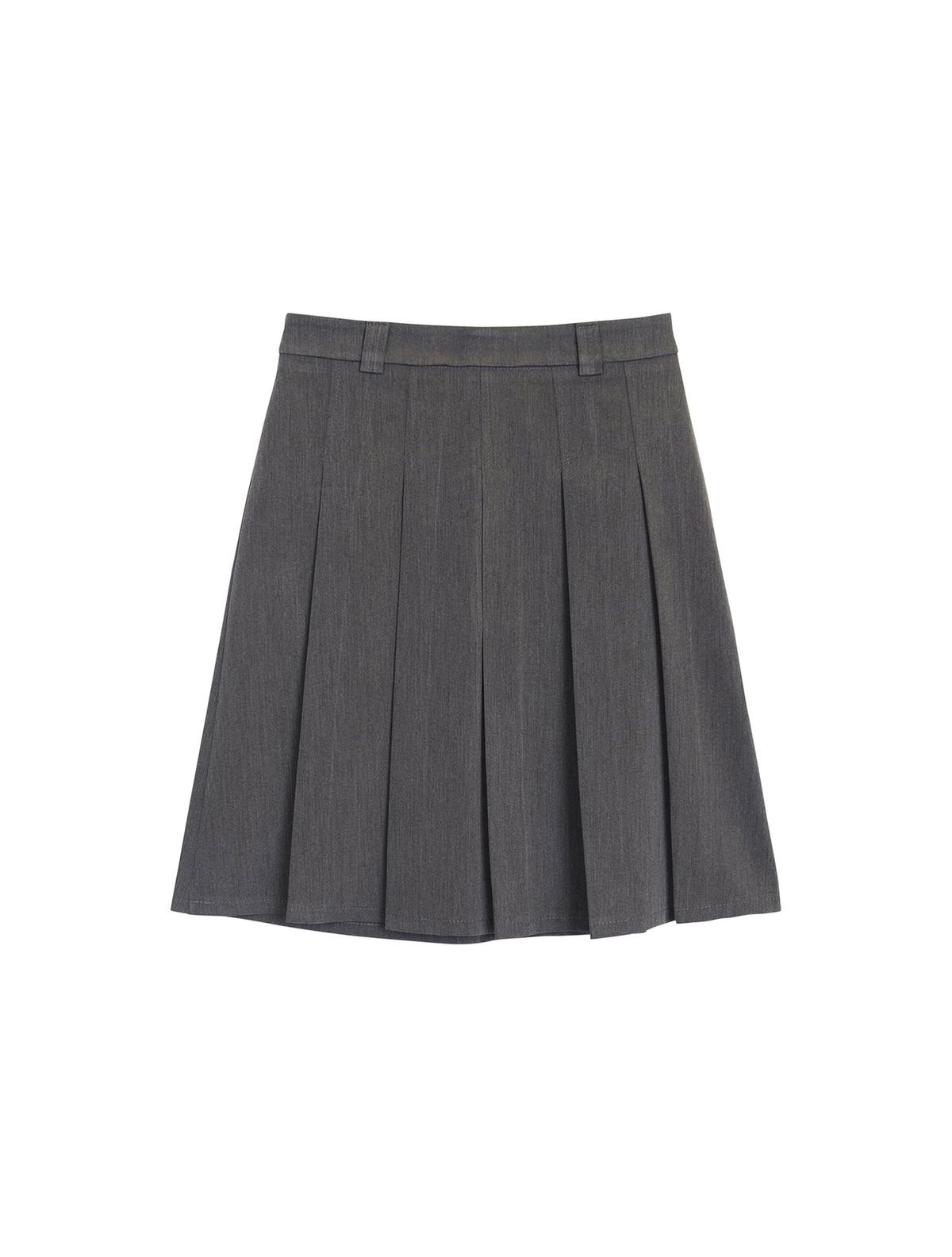 힐리오트(HEALIOTE) DEMURE PLEATS MIDI SKIRT_GREY