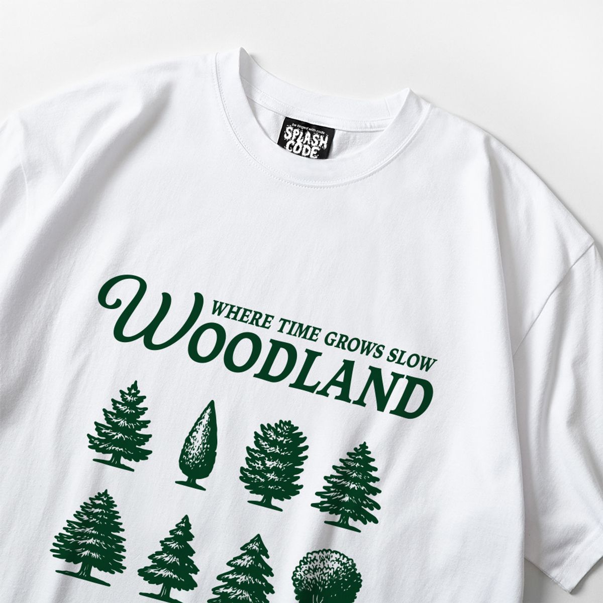 스플래시코드(SPLASHCODE) 반팔 티셔츠 화이트 - 우드랜드(Woodland)