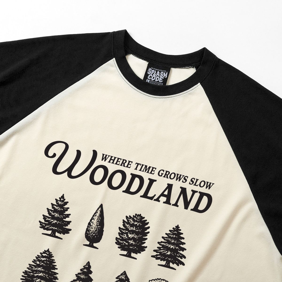 스플래시코드(SPLASHCODE) 래글런 롱슬리브 크림 - 우드랜드(Woodland)