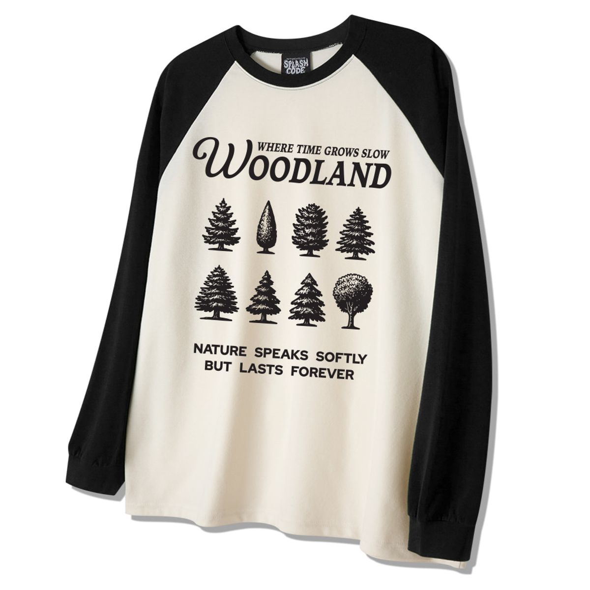 스플래시코드(SPLASHCODE) 래글런 롱슬리브 크림 - 우드랜드(Woodland)