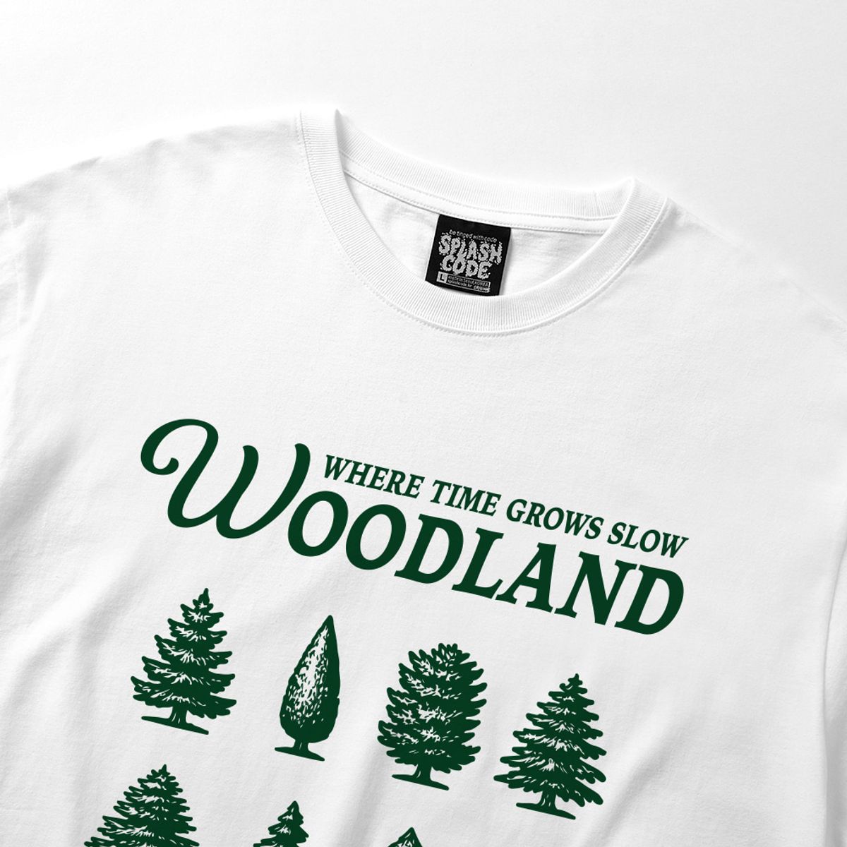 스플래시코드(SPLASHCODE) 롱슬리브 화이트 - 우드랜드(Woodland)