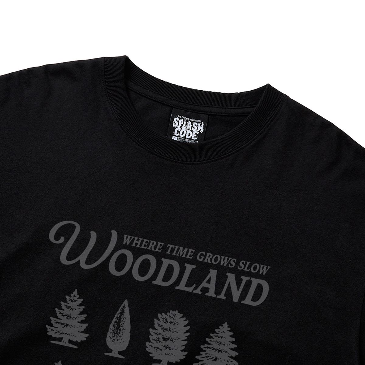 스플래시코드(SPLASHCODE) 롱슬리브 블랙 - 우드랜드(Woodland)