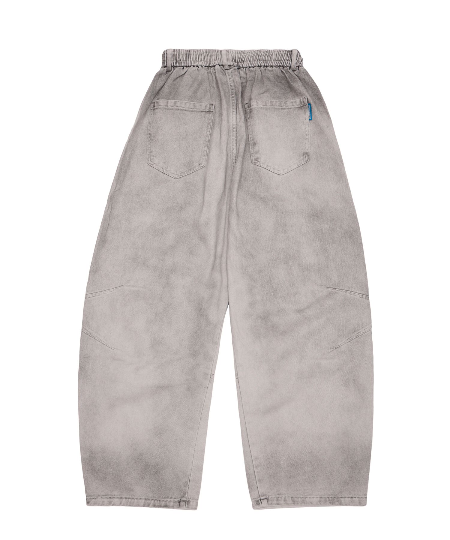 MUSINSA | DOUBLE JD Dirty Washing Two-Tuck Curved Denim Pants (White)