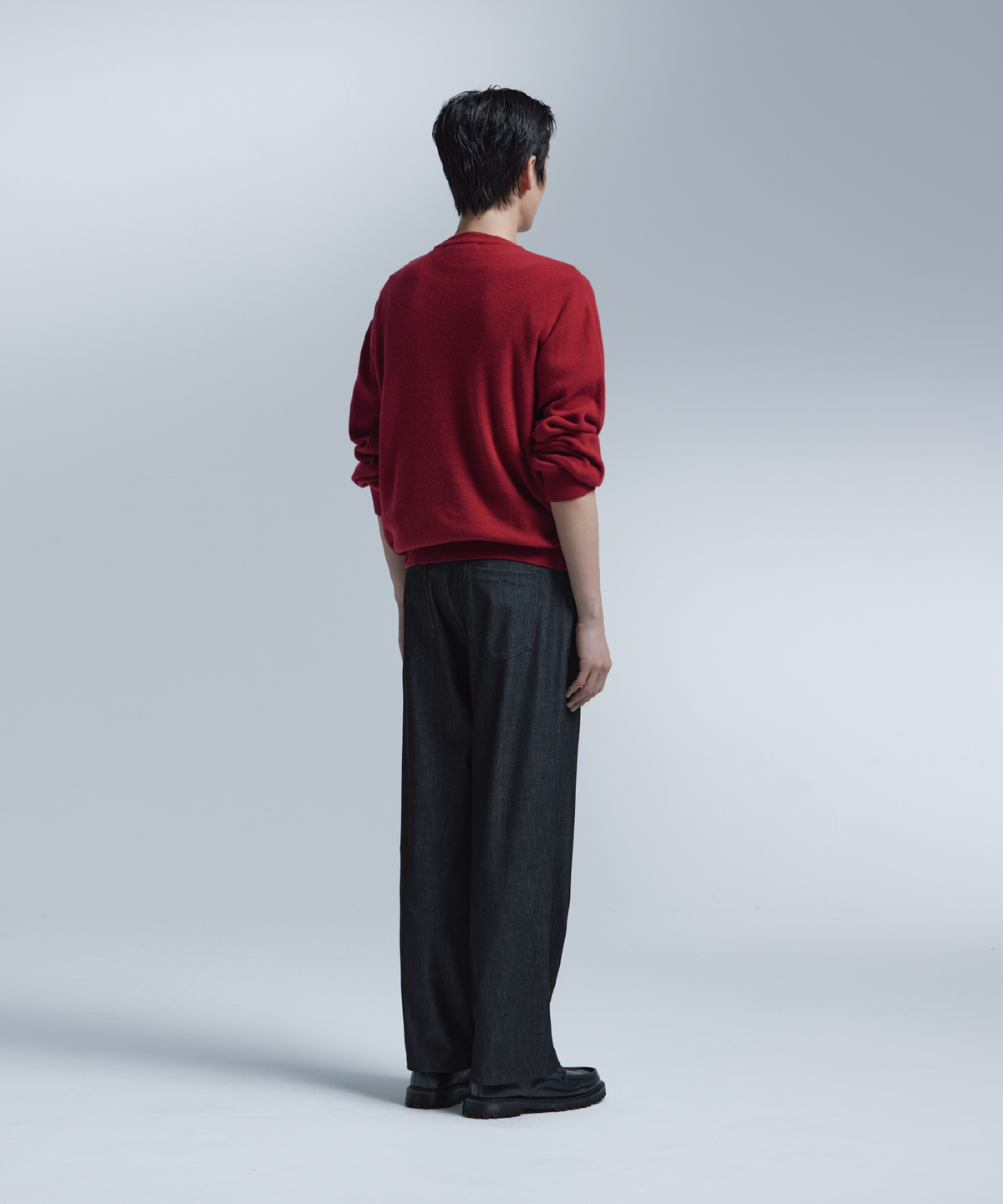 넌블랭크(NONBLANK) 파인 얀 데일리 헨리넥 니트_RED