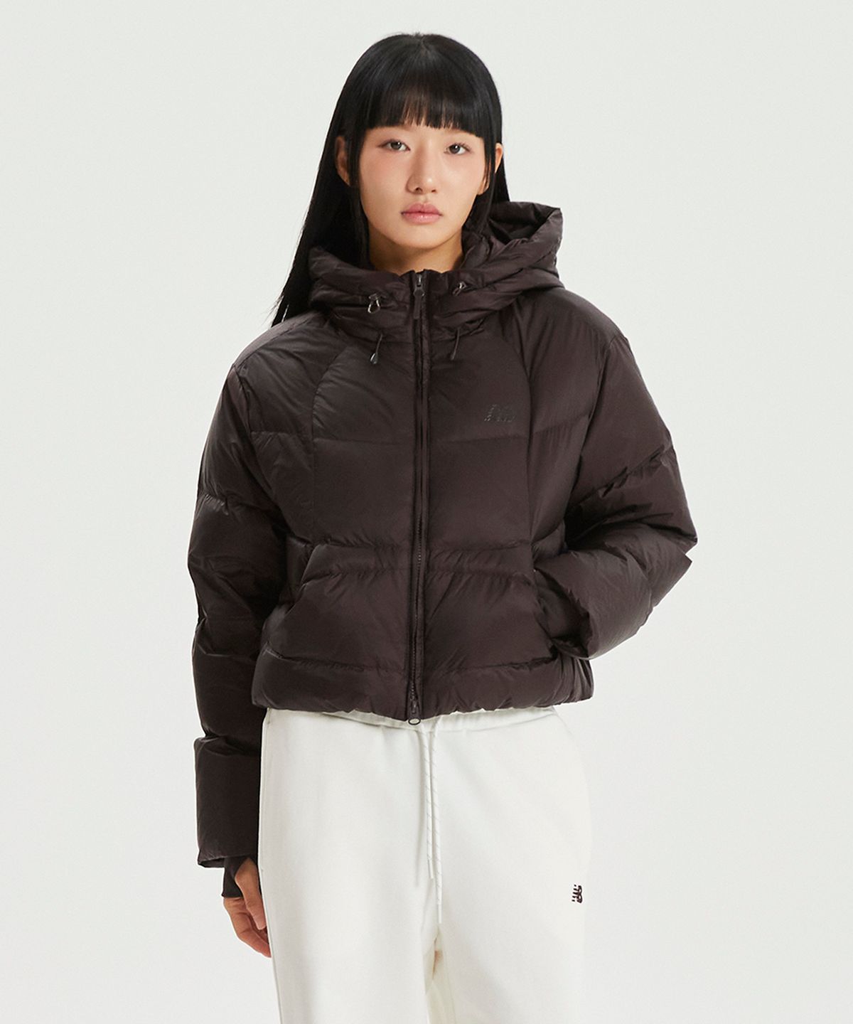 뉴발란스(NEW BALANCE) NBNPF4W072 / WOMEN 플라잉 후드형 숏다운 (BROWN)