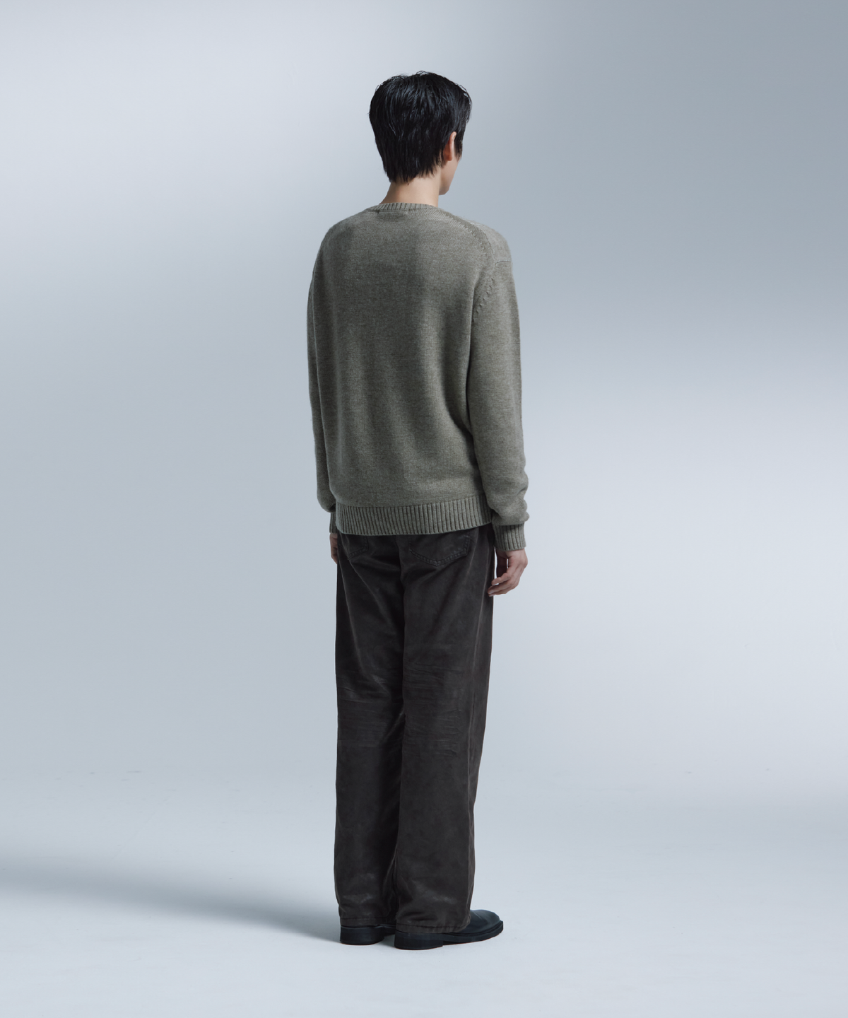 넌블랭크(NONBLANK) 아가일 패턴 크루넥 니트_KHAKI