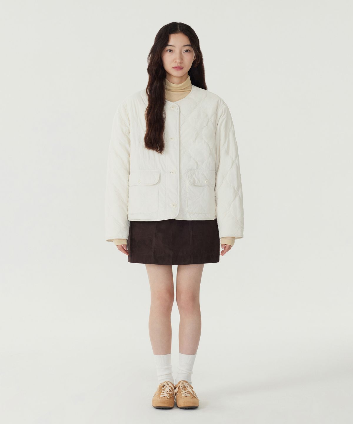 커버낫 우먼(COVERNAT WOMAN) 우먼 웜온 리버시블 플리스 퀼팅 자켓 (2Color)
