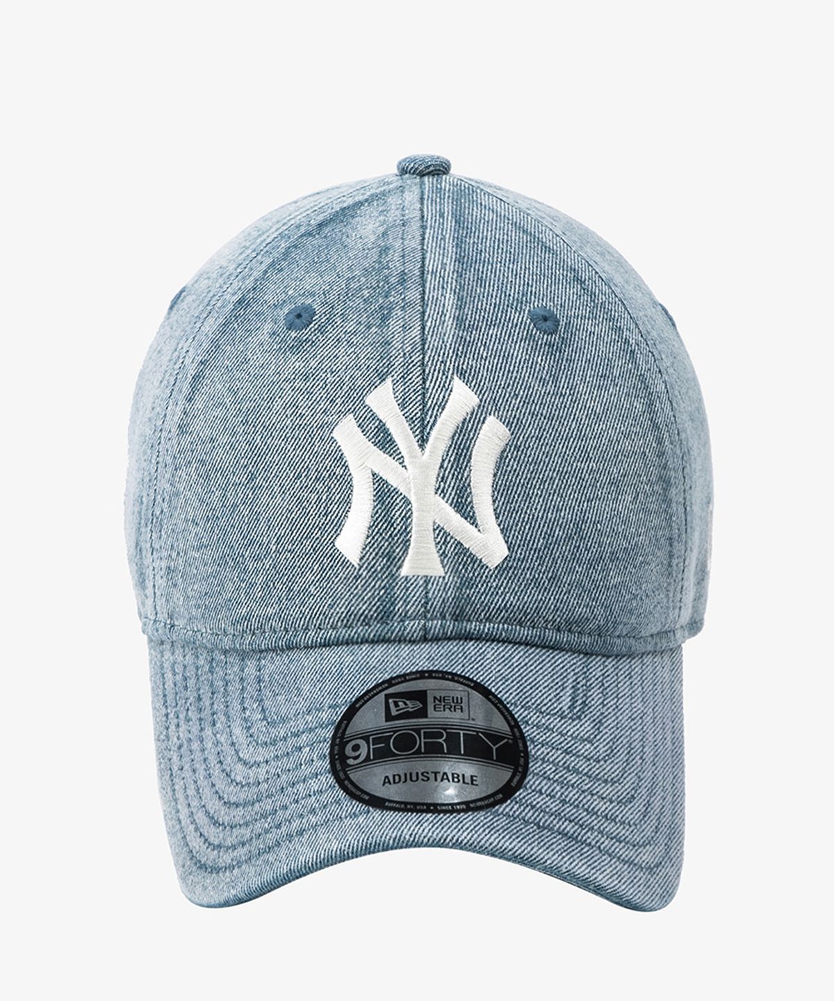 뉴에라(NEW ERA) MLB 뉴욕 양키스 스노우 워싱 데님 언스트럭쳐 볼캡 라이트 블루