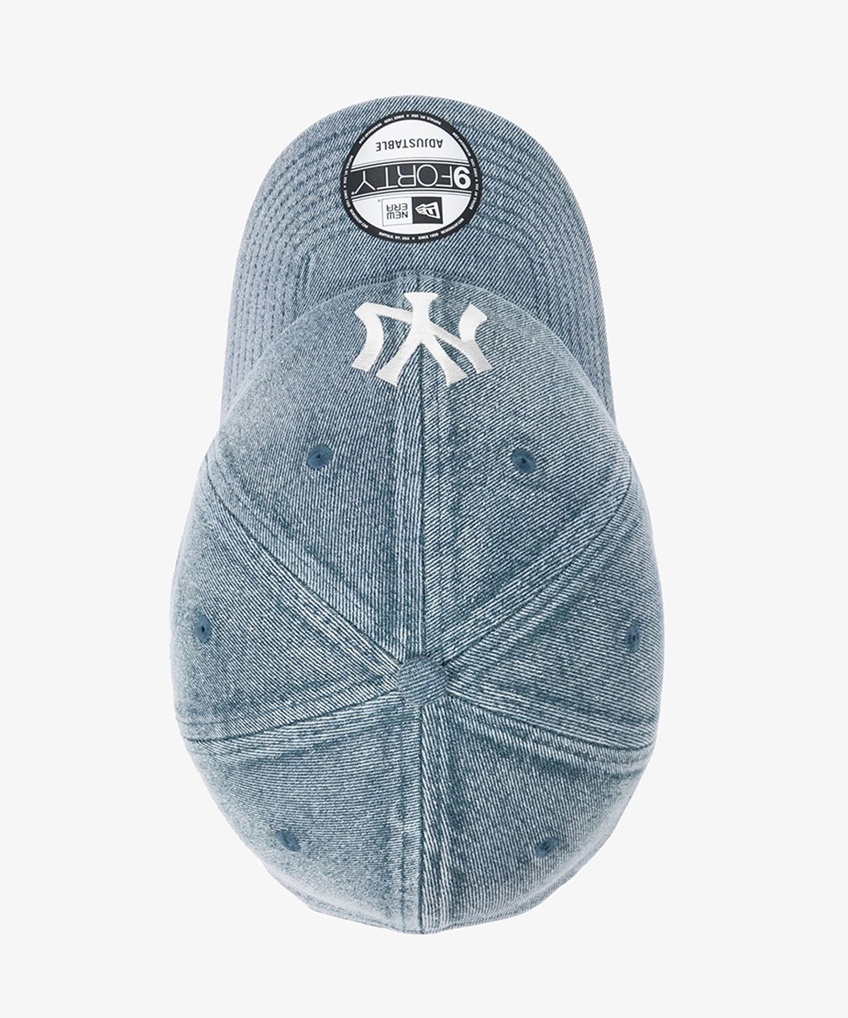 뉴에라(NEW ERA) MLB 뉴욕 양키스 스노우 워싱 데님 언스트럭쳐 볼캡 라이트 블루