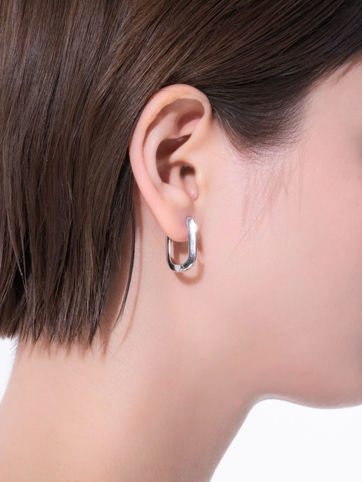 가이거주얼리(GEIGERJEWELRY) 플렛 스퀘어 원터치 링 귀걸이 GISVEE159 (실버925 PIN)