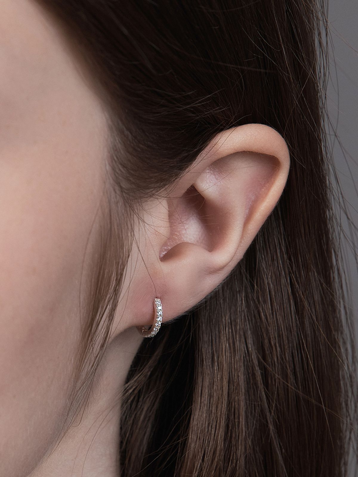 헤이(HEI) [sv925] pave shine hoops earring
