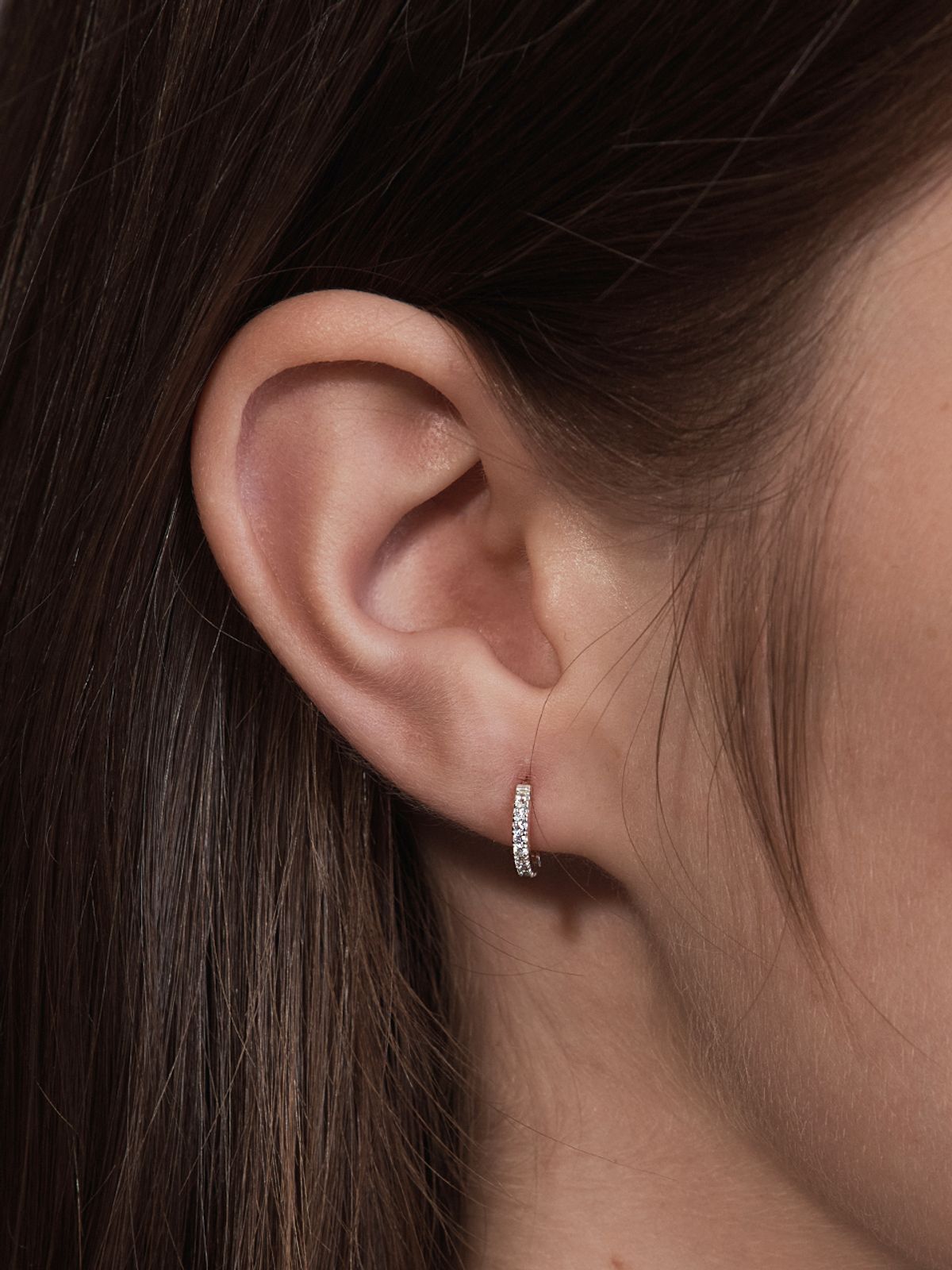 헤이(HEI) [sv925] pave shine hoops earring