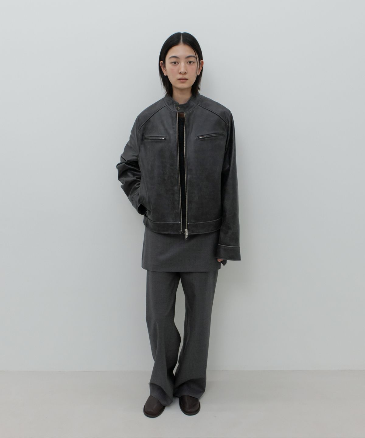 지비에이치 어패럴(GBH APPAREL) LAYERED SKIRT PANTS / GREY