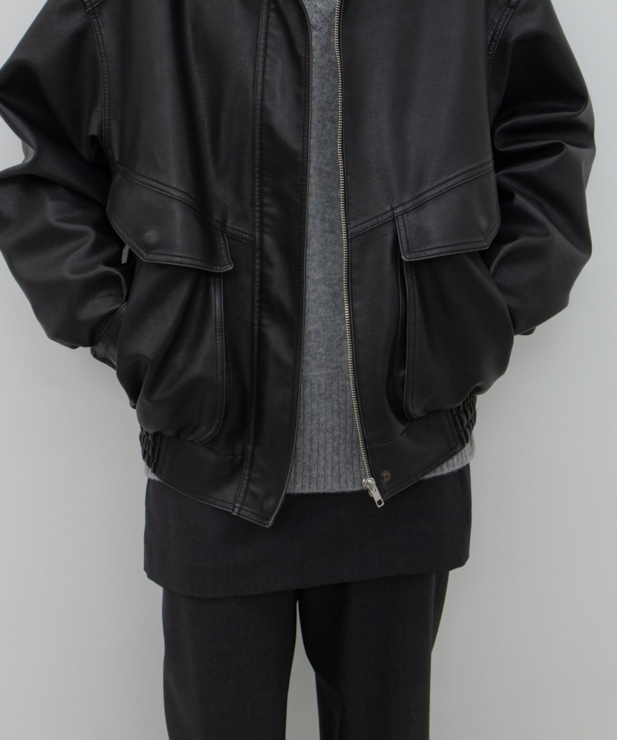 지비에이치 어패럴(GBH APPAREL) LAYERED SKIRT PANTS / DARK GREY