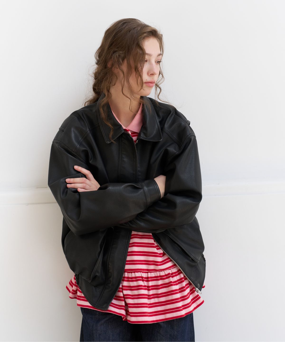 지비에이치 어패럴(GBH APPAREL) STRIPED FLARE RUGBY TOP / RED