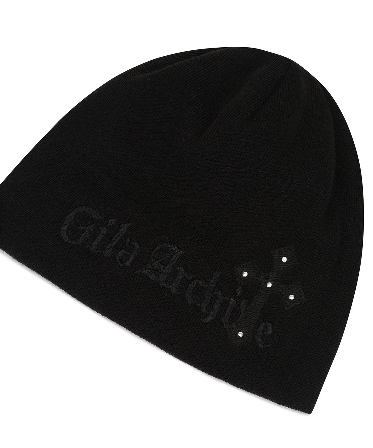 길라아카이브(GILAARCHIVE) CROSS PATCHED LOGO BEANIE_BLACK