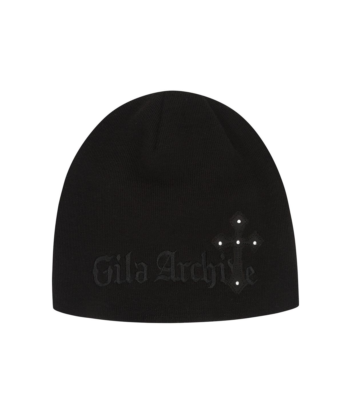 길라아카이브(GILAARCHIVE) CROSS PATCHED LOGO BEANIE_BLACK