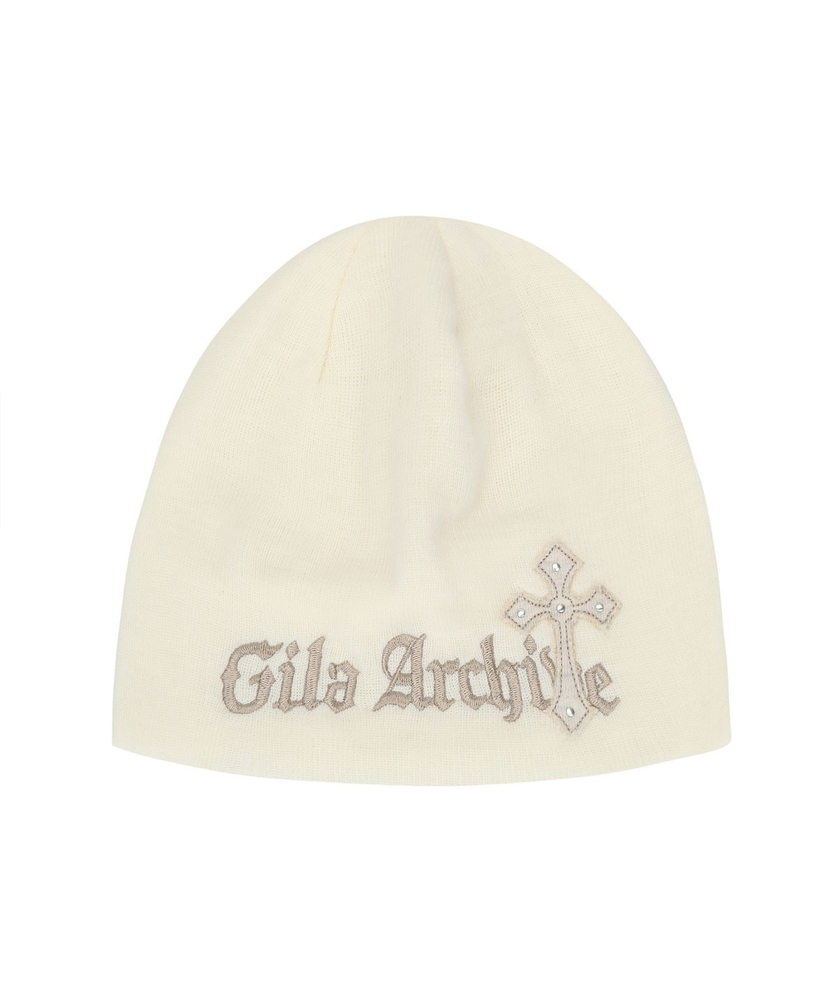 길라아카이브(GILAARCHIVE) CROSS PATCHED LOGO BEANIE_IVORY