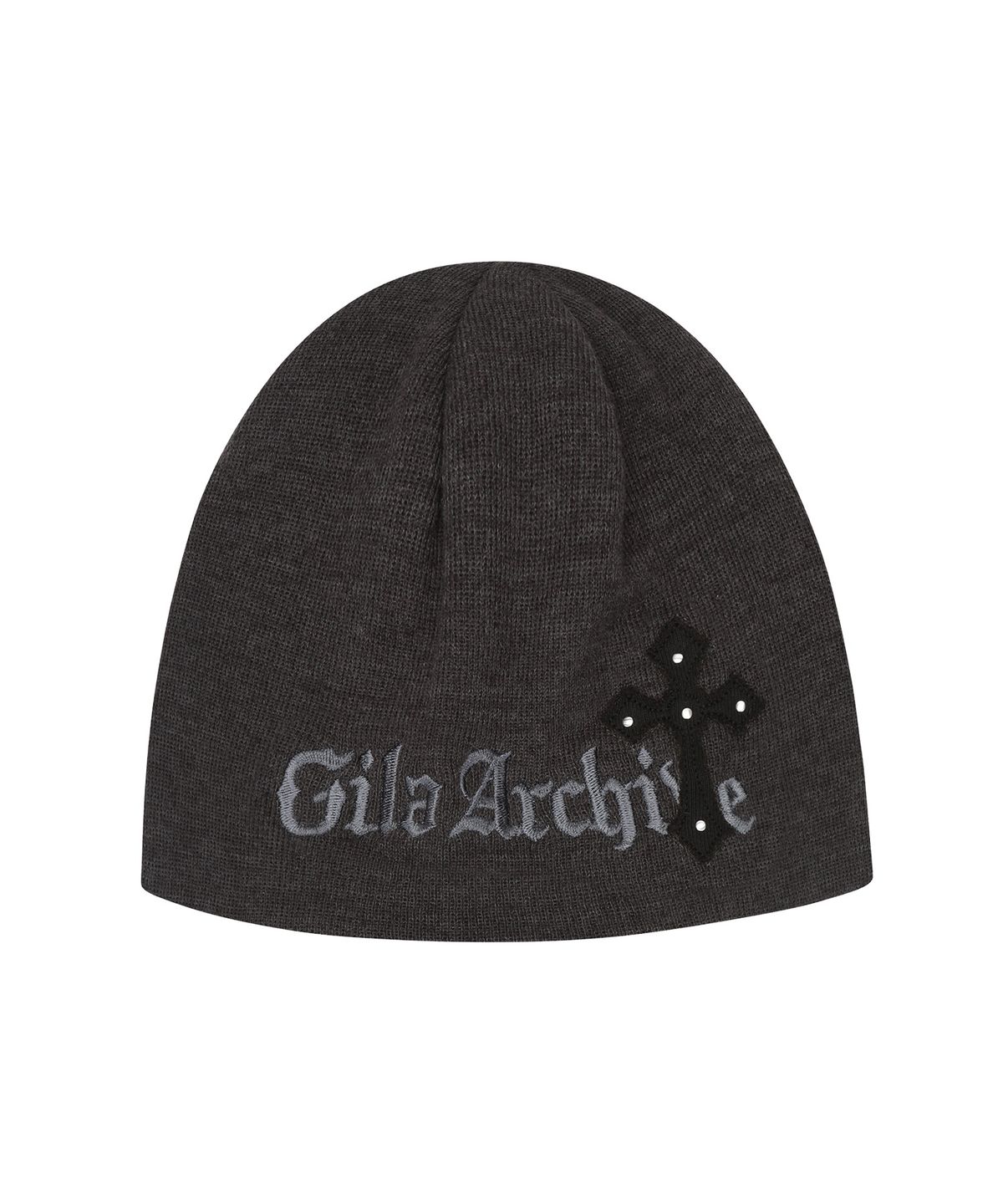 길라아카이브(GILAARCHIVE) CROSS PATCHED LOGO BEANIE_CHARCOAL