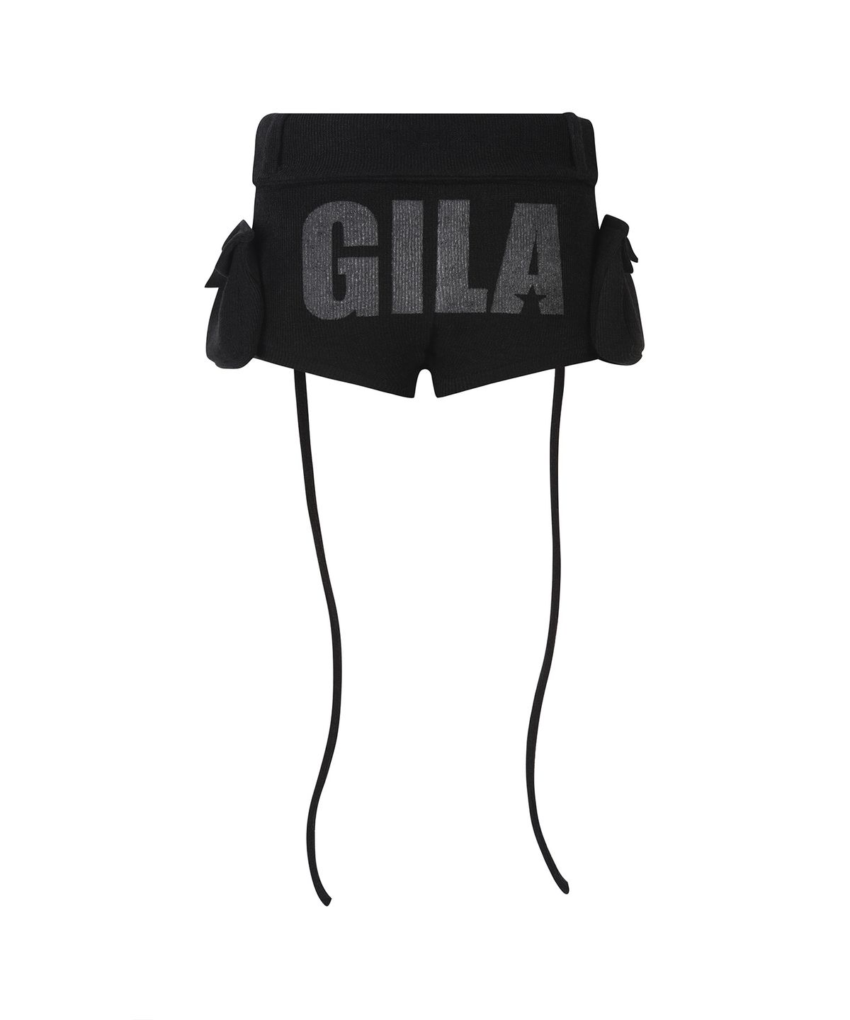 길라아카이브(GILAARCHIVE) BOLD LOGO POCKET KNIT SHORTS_BLACK
