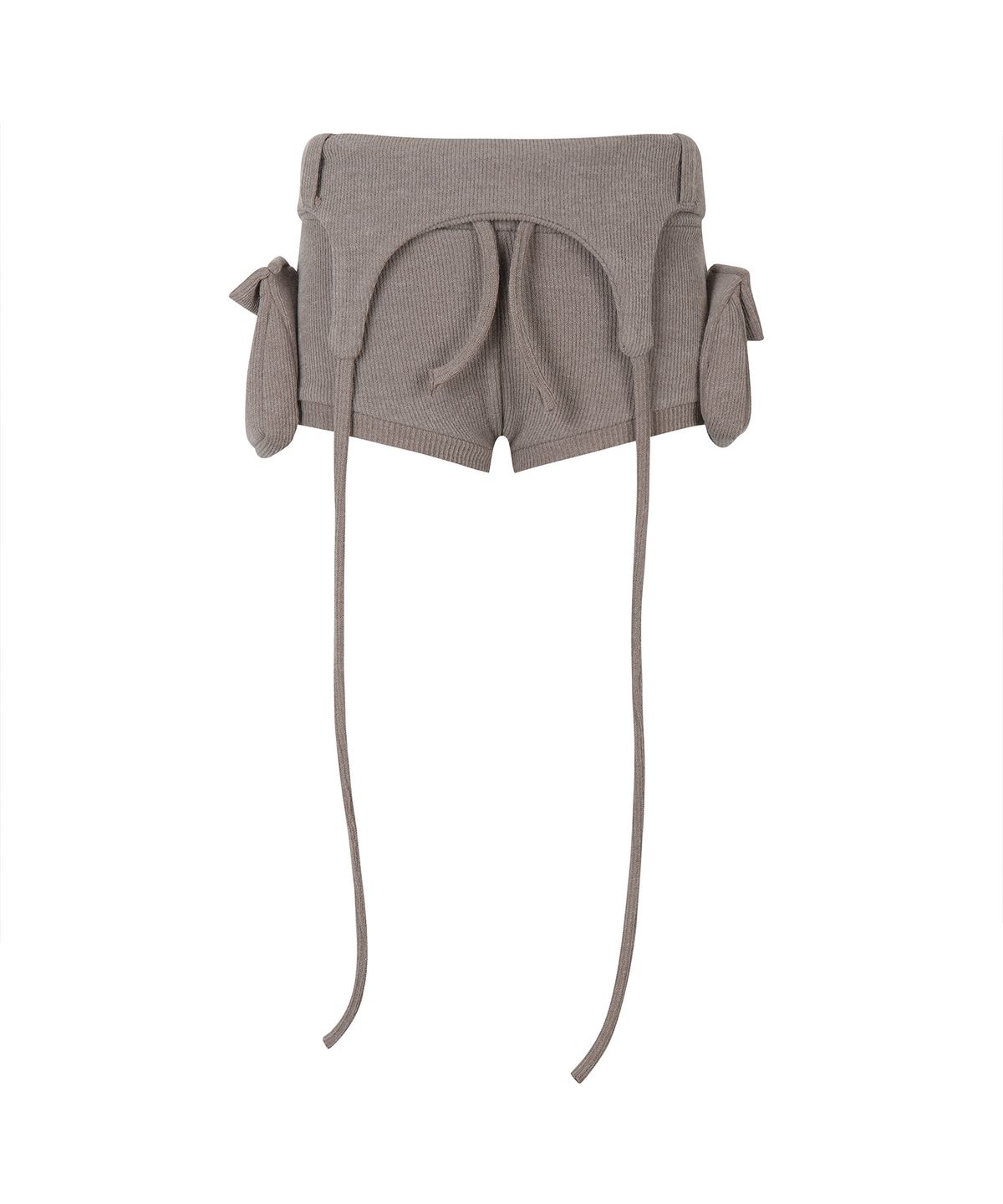 길라아카이브(GILAARCHIVE) BOLD LOGO POCKET KNIT SHORTS_BROWN