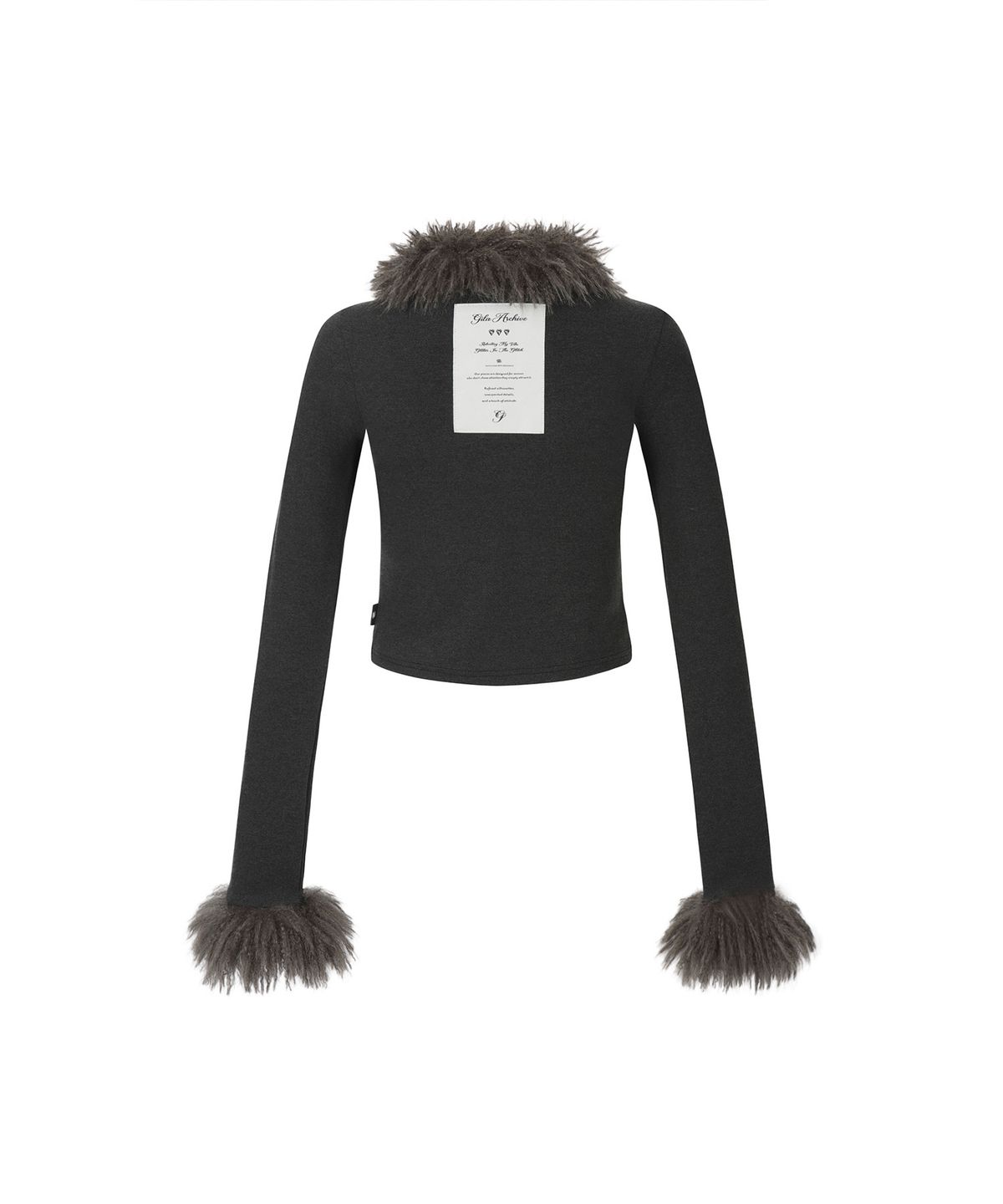 길라아카이브(GILAARCHIVE) FUR TRIMMING CARDIGAN_CHARCOAL