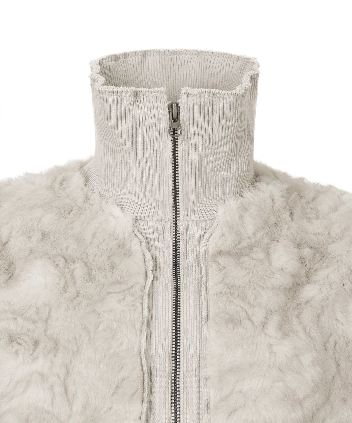 길라아카이브(GILAARCHIVE) FAUX FUR BELT ZIP JACKET_GREY