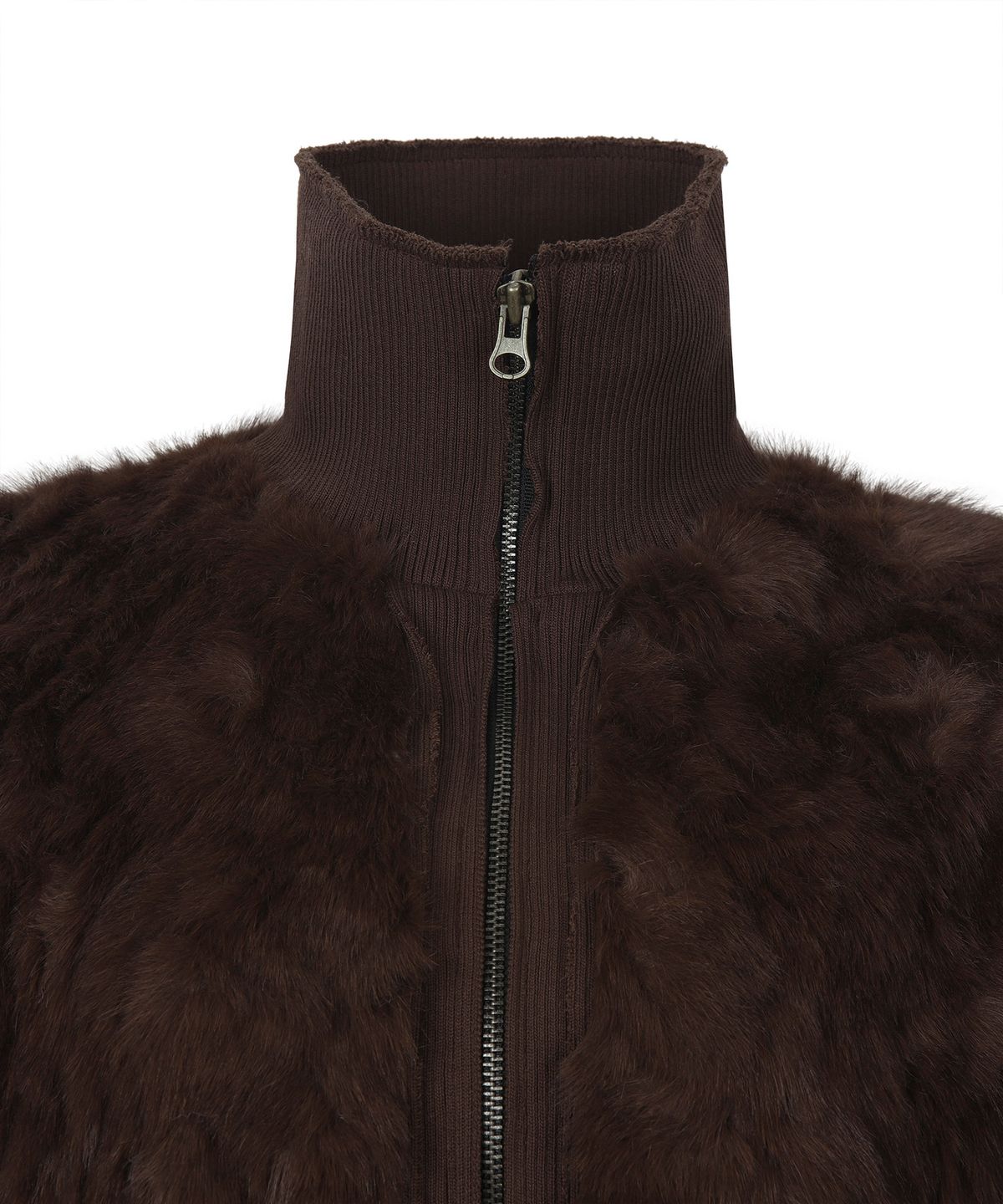 길라아카이브(GILAARCHIVE) FAUX FUR BELT ZIP JACKET_BROWN