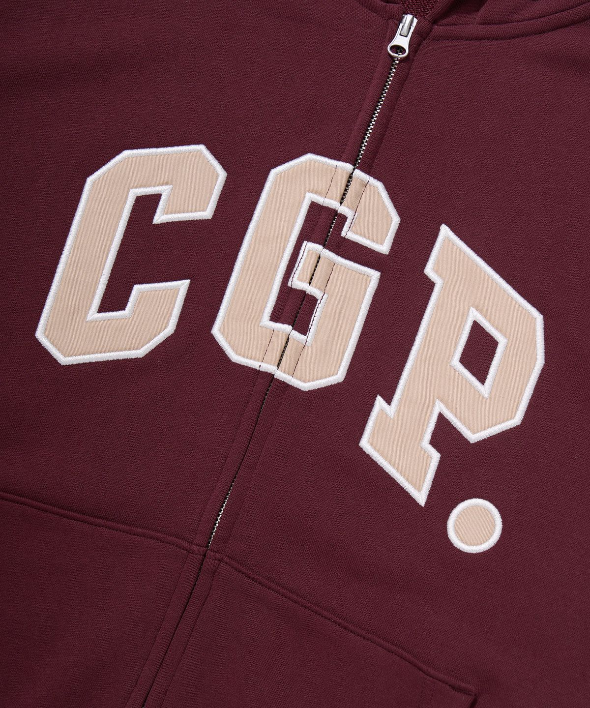 코드그라피(CGP) CGP 아치 로고 후드 집업_버건디