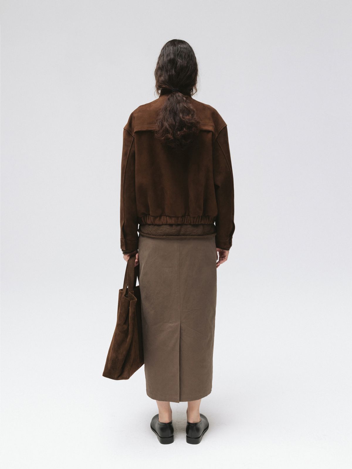 모이아(MOIA) leather jumper (brown suede)