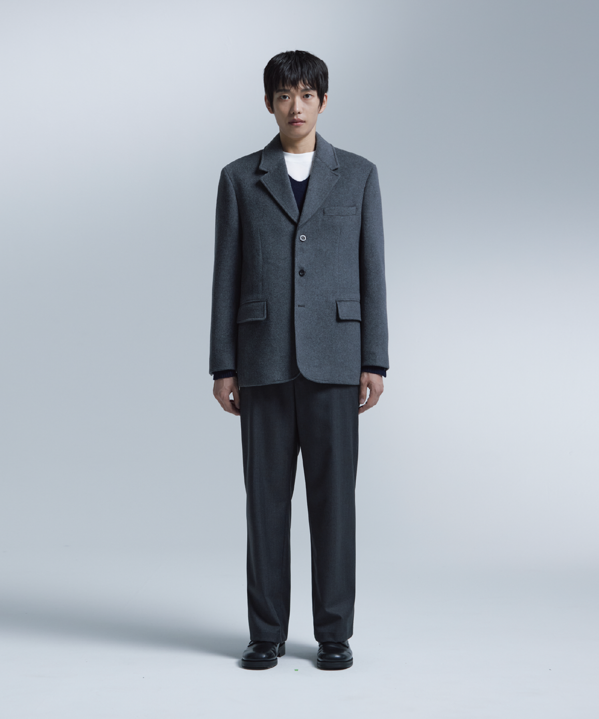 넌블랭크(NONBLANK) 울 캐시미어 블렌드 3BTN 자켓_MEDIUM GREY