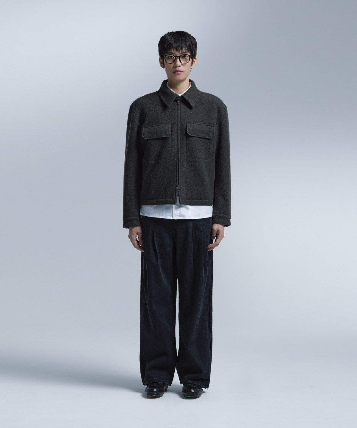 넌블랭크(NONBLANK) 헤어리 울 블렌드 자켓_GREY