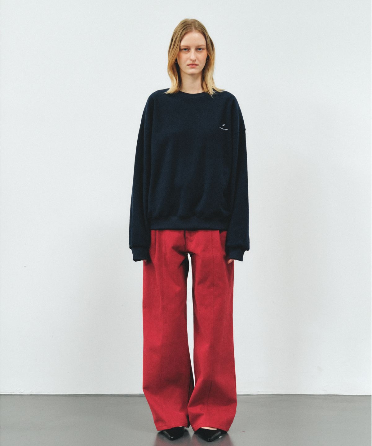 앤테(AENTE) LOOSE FIT TERRY SWEATSHIRT- NAVY