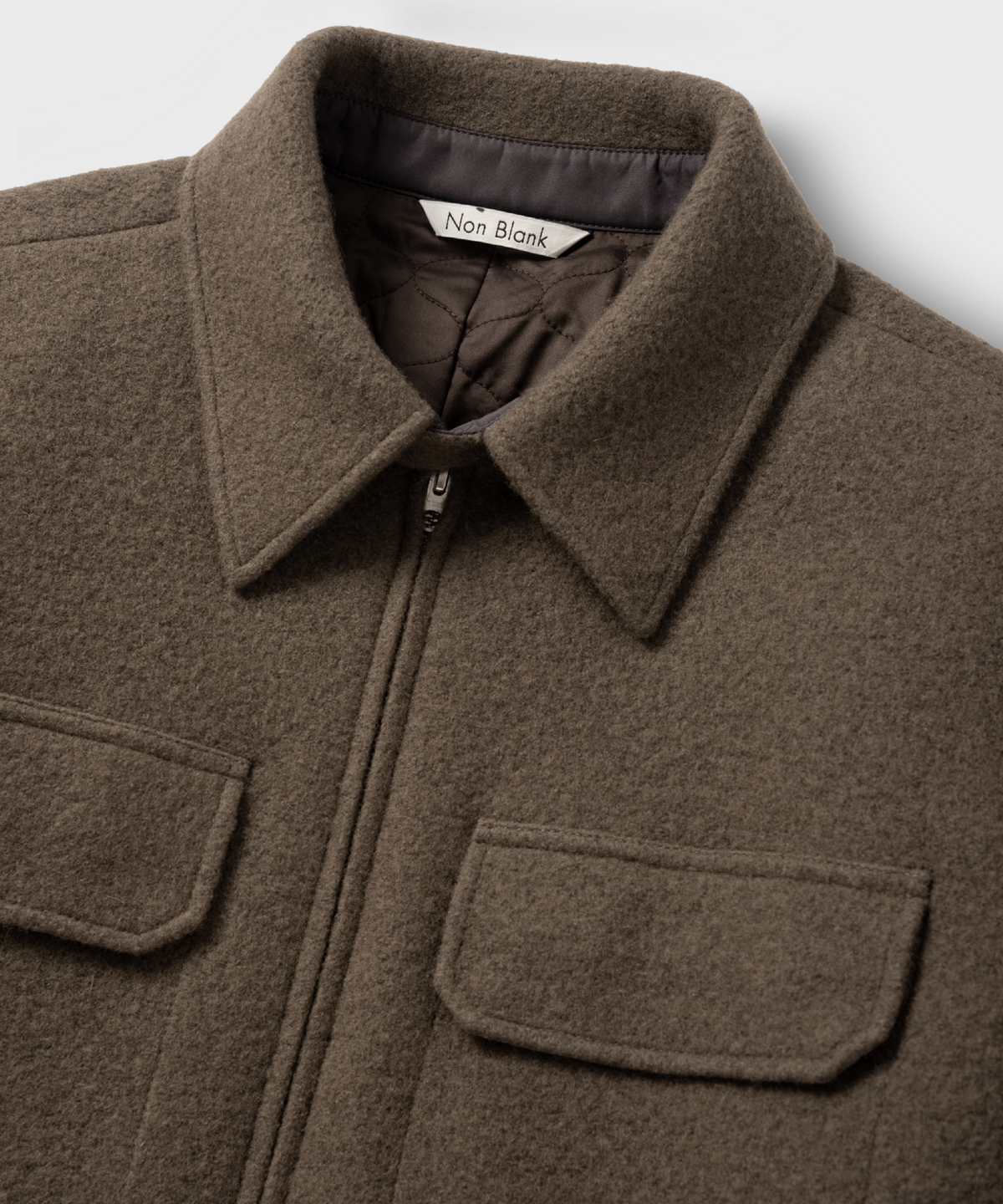 넌블랭크(NONBLANK) 헤어리 울 블렌드 자켓_TAUPE