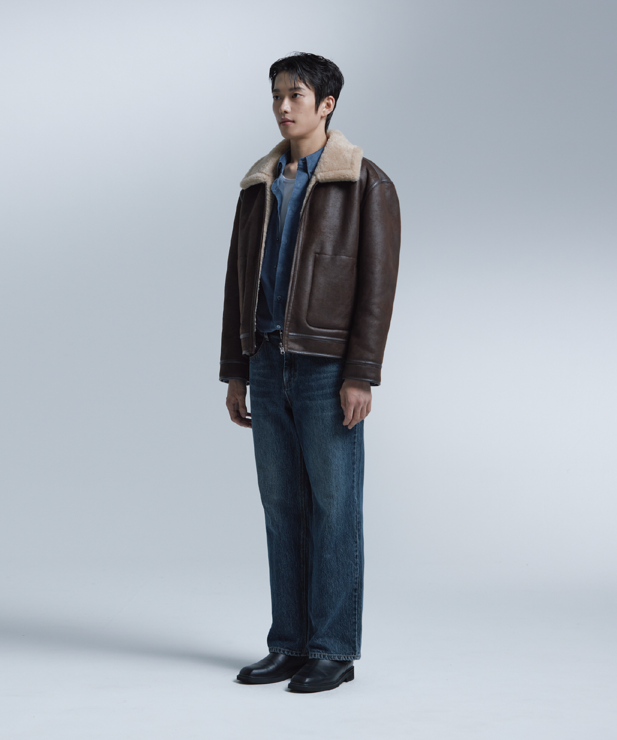 넌블랭크(NONBLANK) 리버시블 무스탕 자켓_BROWN
