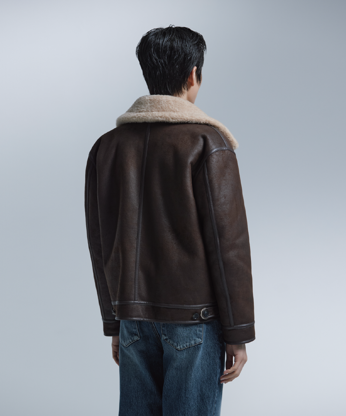 넌블랭크(NONBLANK) 리버시블 무스탕 자켓_BROWN