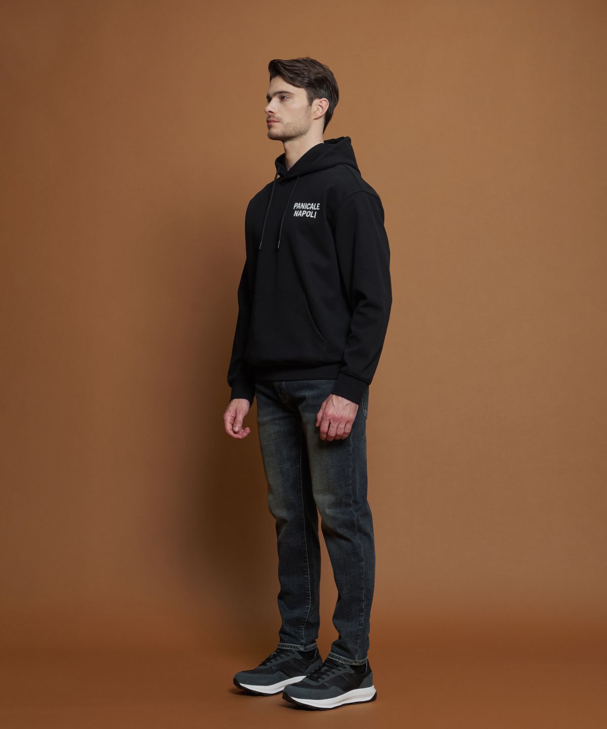 빠니깔레(PANICALE) 블루 빈티지 워싱 기모 데님 팬츠