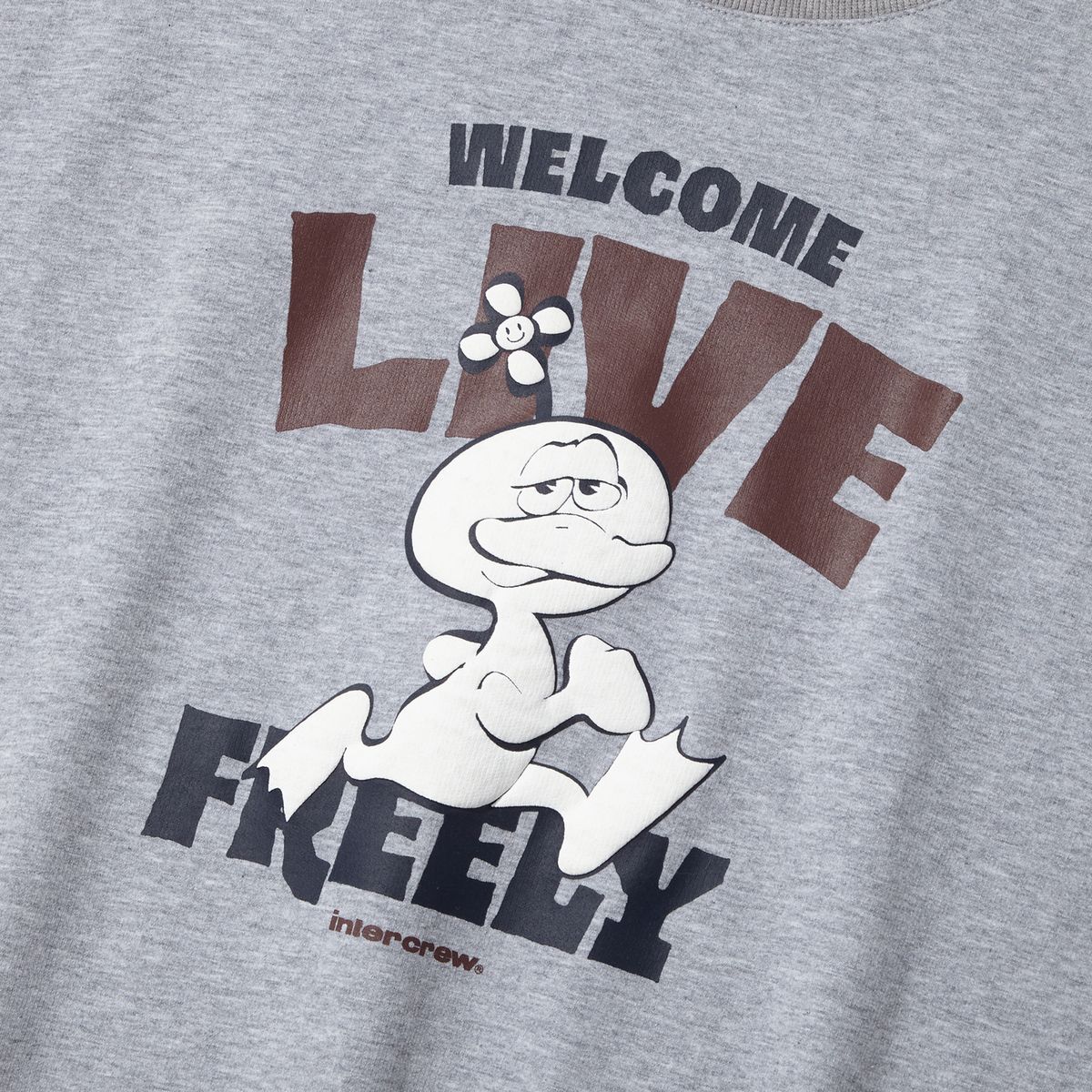 인터크루(INTERCREW) 플로라 프린트 맨투맨 M그레이 ITZ3TM33AMG