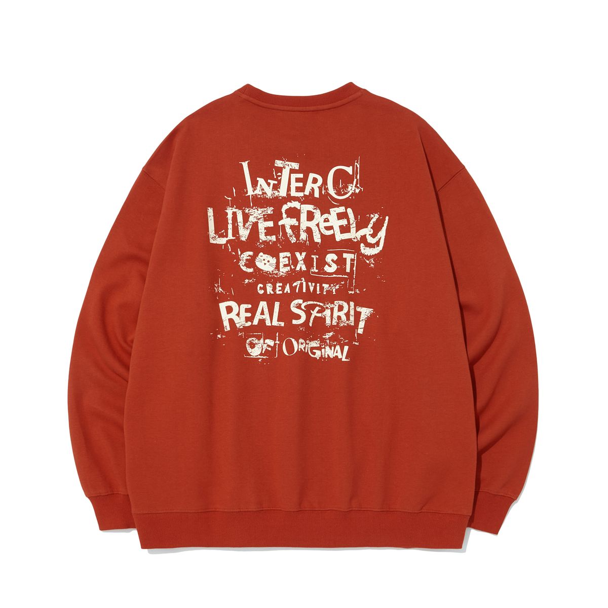 인터크루(INTERCREW) 카오원포인트아플리케맨투맨 레드 ITZ3TM31ARE