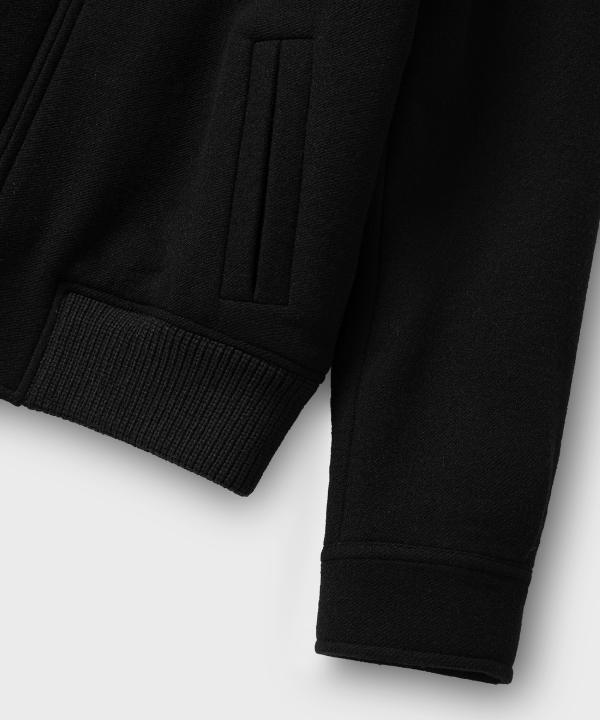 넌블랭크(NONBLANK) 니트칼라 울 블렌드 숏 자켓_BLACK