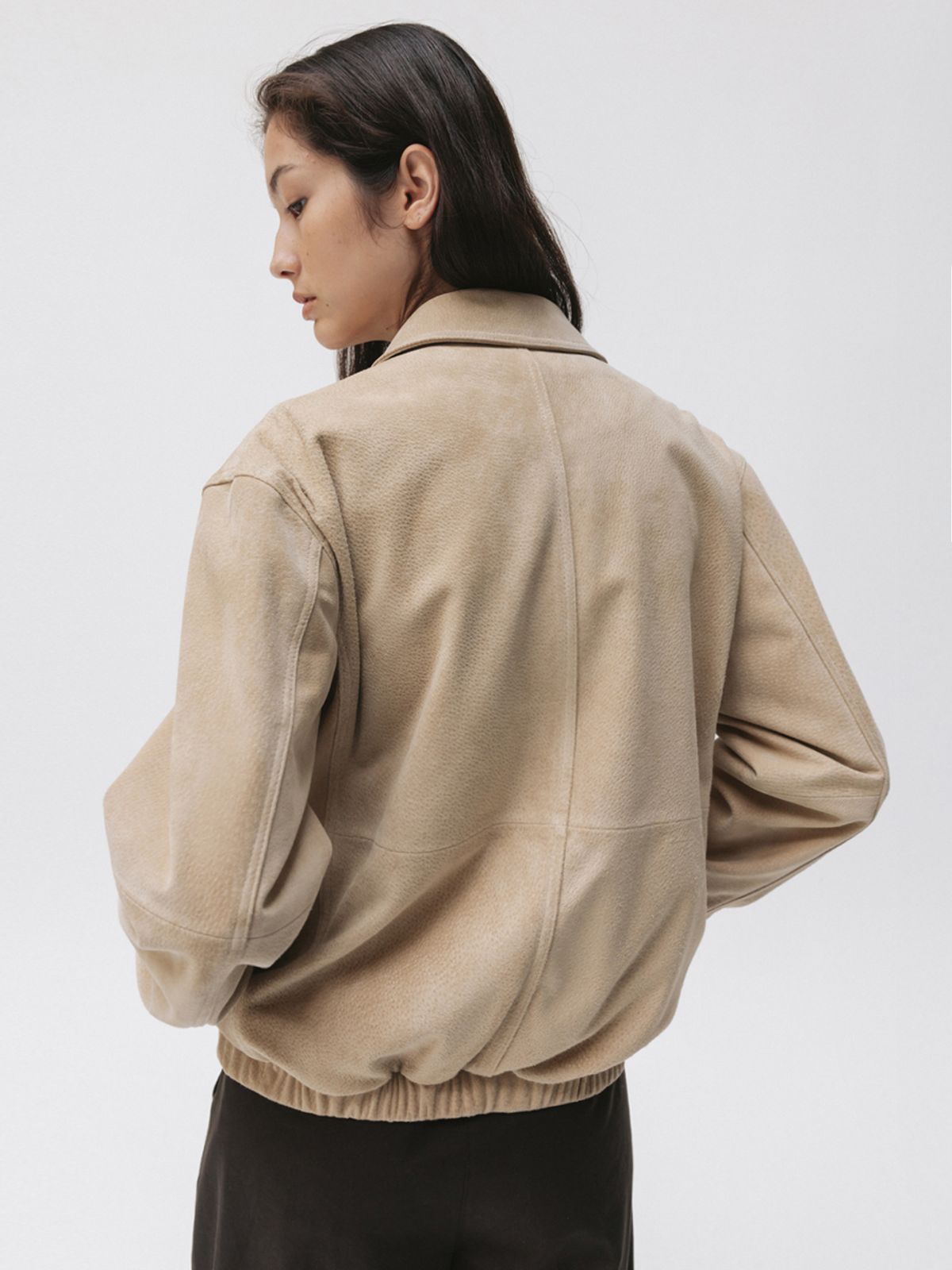 모이아(MOIA) harrington jacket (beige suede)