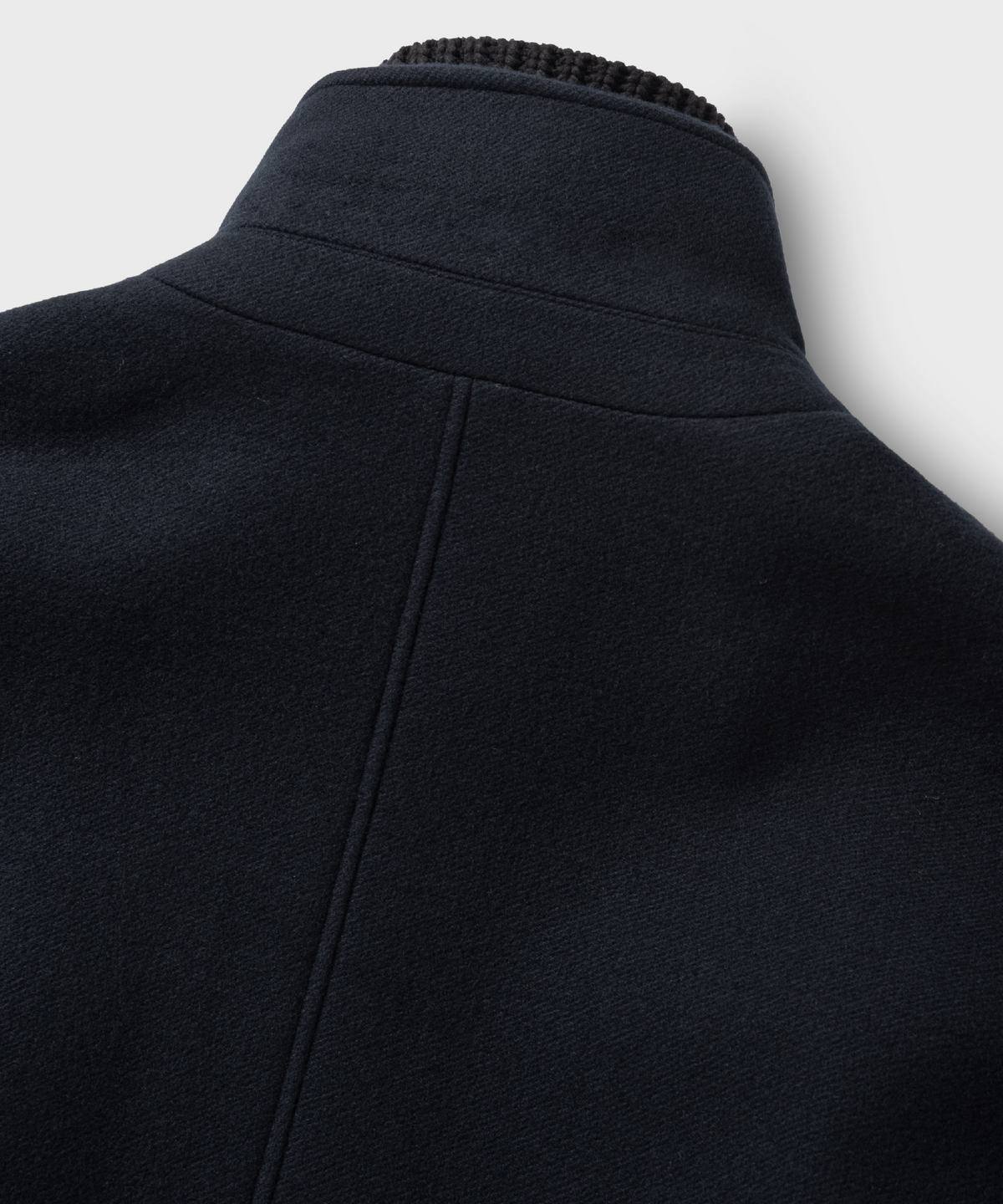 넌블랭크(NONBLANK) 니트칼라 울 블렌드 숏 자켓_DARK NAVY