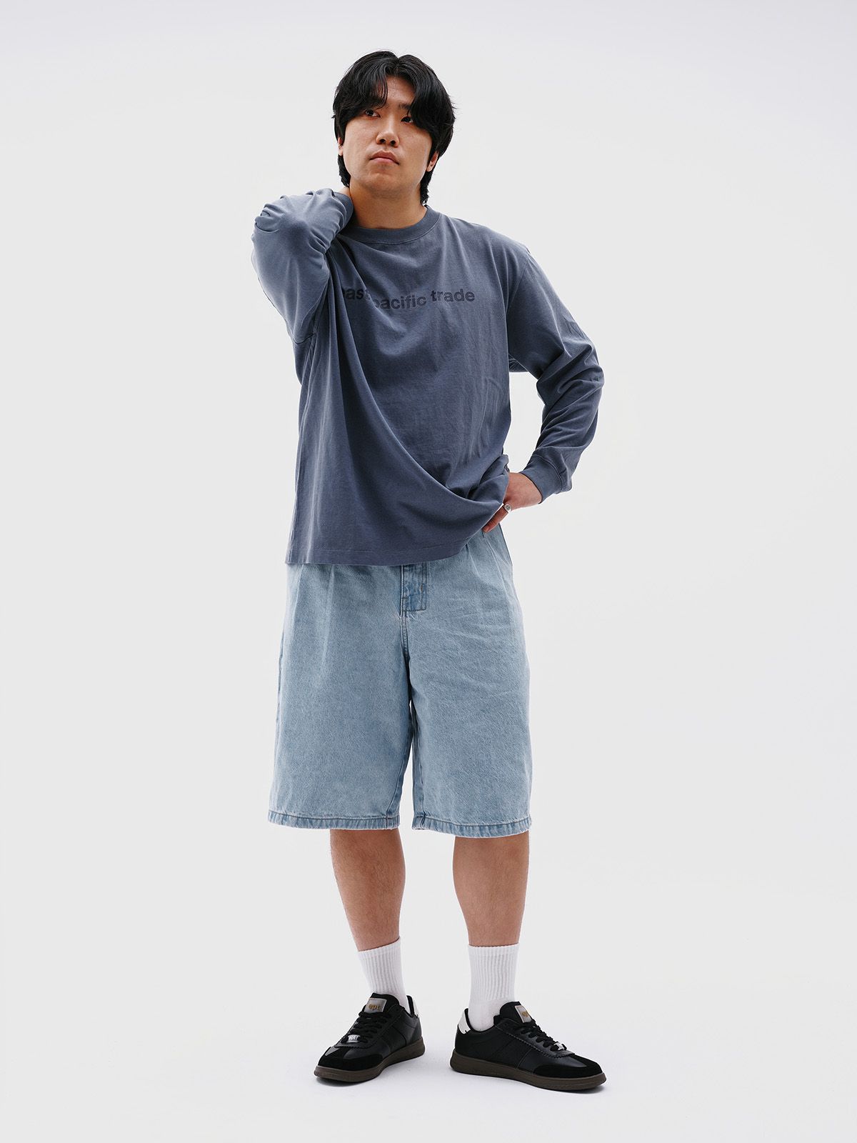 이피티(EPT) CLASSIC LOGO PIGMENT DYED L/S (NAVY)