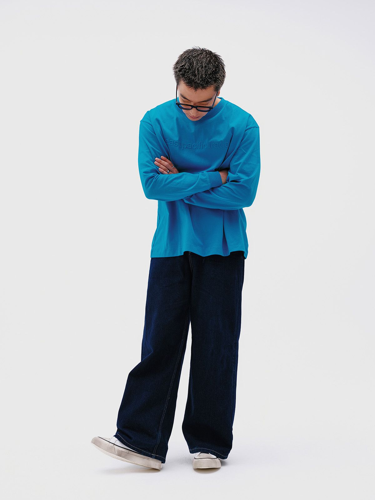 이피티(EPT) EMBO LOGO LONG SLEEVE (AQUA BLUE)