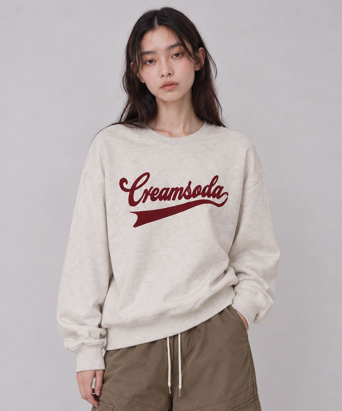 크림소다랩(CREAM SODA LAB) 어센틱 로고 오버핏 맨투맨