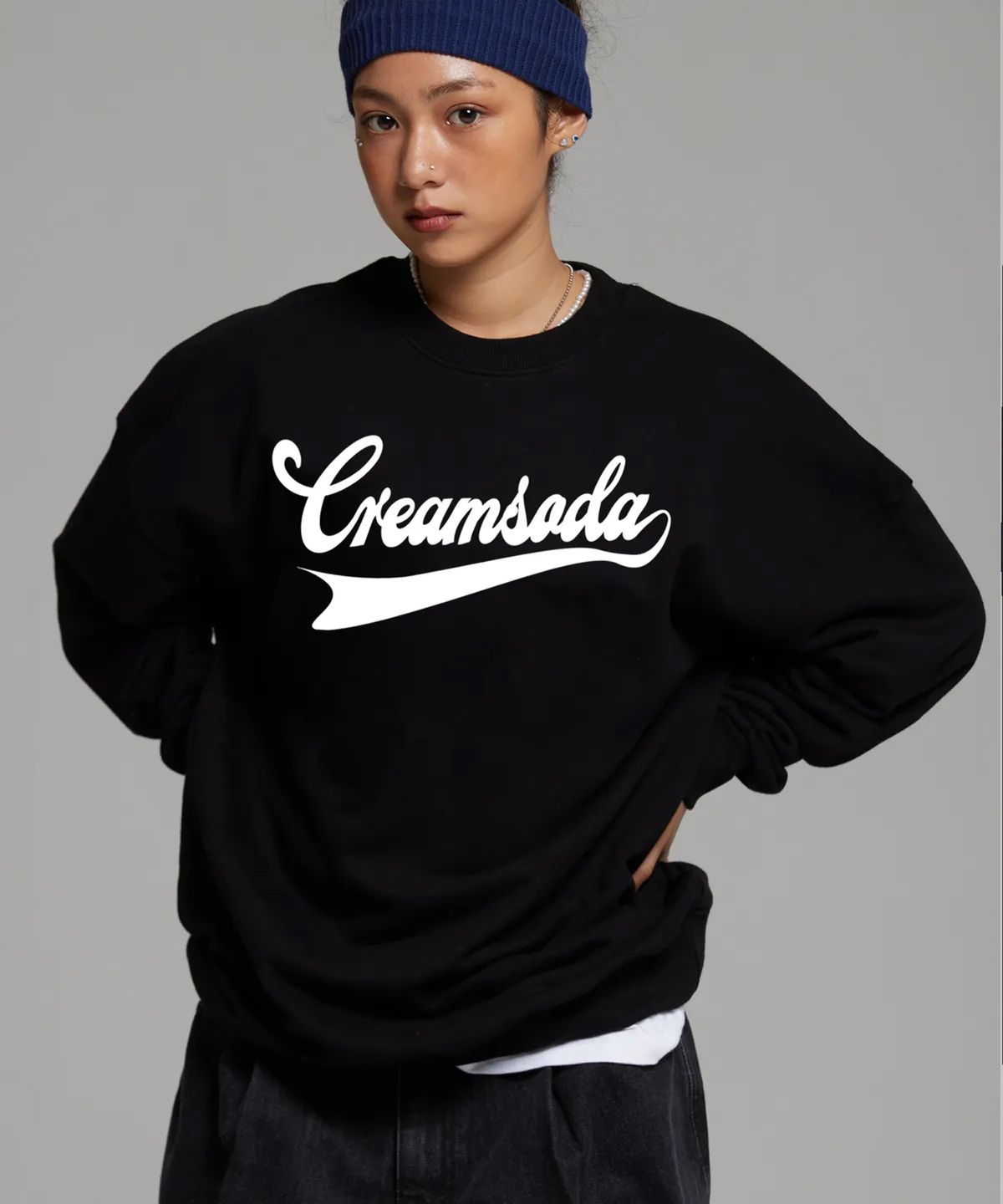크림소다랩(CREAM SODA LAB) 어센틱 로고 오버핏 맨투맨